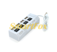 Хаб USB 2.0 4 порти з перемикачами на кожен порт 480Mbts High Speed, підтримка до 0,5ТВ, живлення від USB