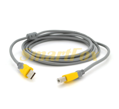 Кабель USB 2.0 V-Link AM/BM, 1.5m, 1 ферит, Grey/Yellow