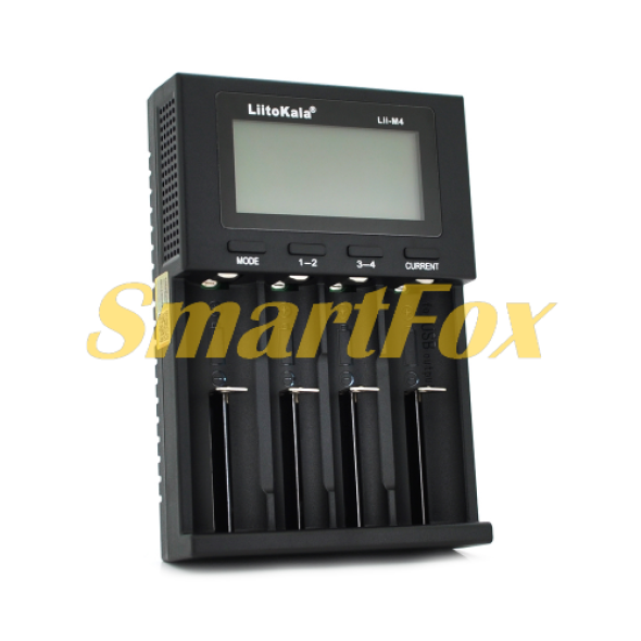 Зарядное устройство для аккумуляторов Liitokala Lii-M4, 4 слота, 5V Type C, LED display, поддерживает Li-ion, 3.7V/1.2V AA/AAA 18650