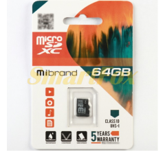 Карта памяти Mibrand microSDHC Class 10 UHS-I, 64GB