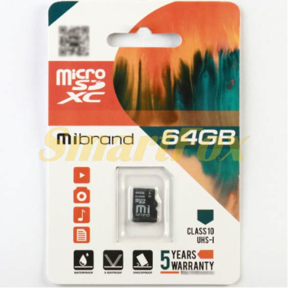 Карта пам'яті Mibrand microSDHC Class 10 UHS-I, 64GB