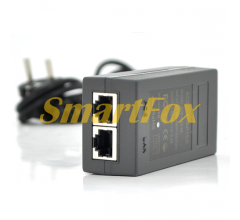 POE инжектор 24V 1A (24Вт) с портами Ethernet 10/100Мбит/с+ кабель питания