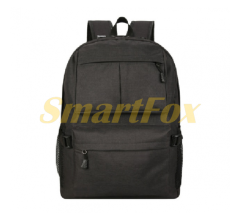 Рюкзак для ноутбука 15.6, матеріал нейлон, вихід під USB-кабель, чорний
