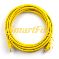 Патч-корд литий UTP, RJ45, Cat.5e, 10m, жовтий, Cu (мідь) - Фото №1