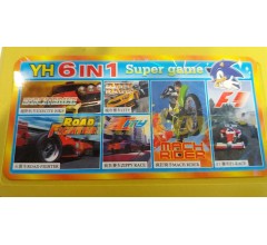 Картридж 8-bit Сборник игр денди YH 6in1 гонки