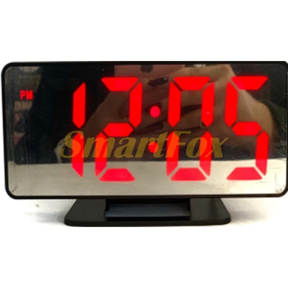 Часы настольные VST-888-1 с красной подсветкой (зеркальный дислей 7,5 дюймов)