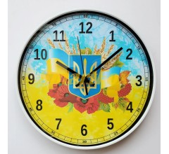 Годинники настінні тематичні Україна 29см t35 (очікування 1-2 дні)