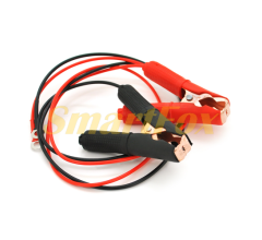 Соеденительные  провода с зажимами АКБ, длина 1,0м, провод медный 2.5 мм2, Крокодилы BLACK/RED