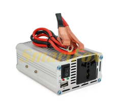 Преобразователь (инвертор) Himastar500W (DC:250W), 12/220V с аппроксимированной синусоидой, 1 розетка, 1*USB (DC:5V/2.4A), клемы+зажимы
