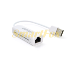 Контролер USB 2.0 to Ethernet VEGGIEG - Мережевий адаптер 10/100Mbps з проводом, RTL-8152B, White