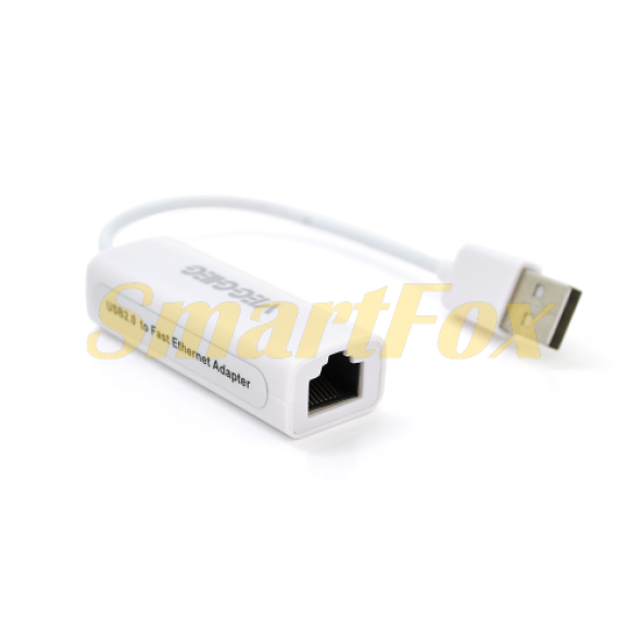 Контроллер USB 2.0 to Ethernet VEGGIEG - Сетевой адаптер 10/100Mbps с проводом, RTL-8152B, White
