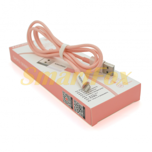 USB кабель iKAKU KSC-723 GAOFEI Lightning, Pink, 1м, 2.4A