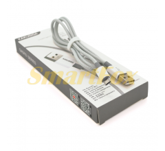 USB кабель iKAKU KSC-723 GAOFEI Micro, Gray, довжина 1м, 2.4A