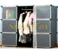 шафа пластикова складана на 9 секцій (39 панелей, 9 дверцят, 40 з'єднувачів, 2 поперечини) Storage Cube Cabinet (на ящику MA-312) ART-0262