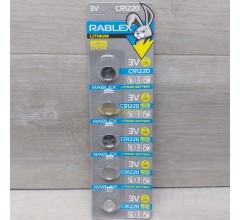 Батарейка літієва RABLEX 3V CR1220 (ціна за 1шт, продаж упаковкою 5шт)