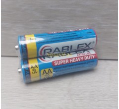 Батарейка сольова Rablex 1.5V AA R6P (пальчикова) (ціна за 1шт, продаж упаковкою 2шт)