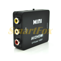 Конвертер Mini, AV to HDMI, ВХОД 3RCA(мама) на ВЫХОД HDMI(мама) - Фото №1