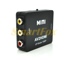 Конвертер Mini, AV to HDMI, ВХІД 3RCA(мама) на ВИХІД HDMI(мама)