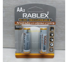 Акумулятор Rablex Rechargeable R-6 (пальчикова) 1000mAh 1.2V (ціна за 1шт, продаж упаковкою 2шт)