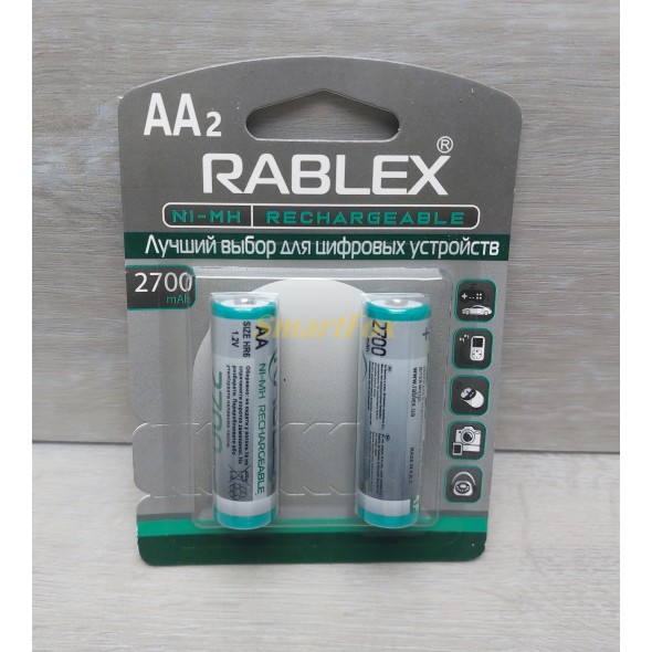 Акумулятор Rablex Rechargeable R-6 (пальчикова) 2700mAh 1.2V (ціна за 1шт, продаж упаковкою 2шт)