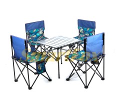 Раскладной стол для пикника с 4 стульями, стол-53х53х50см, стул-37х37х30см, алюміній+тканина