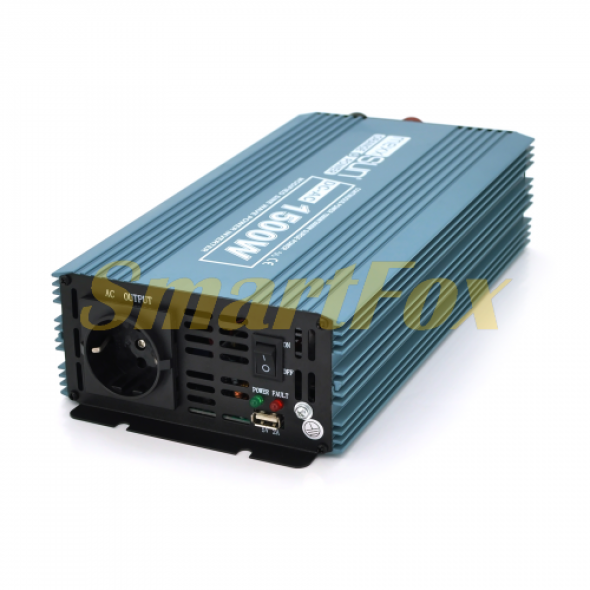 Преобразователь (инвертор) Mexxsun MXS-1500, 12V/220V, 1500W с модифицированной синусоидой, 2 розетки, клемные провода