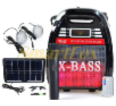 Бумбокс GOLON RX-BT810LS USB/SD/FM/Bluetooth сонячна панель+освітлення+мікрофон
