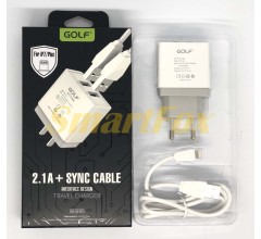 СЗУ 2USB GOLF GF-U2 + кабель USB/Lightning