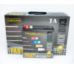 USB кабель JKX-003 3A FAST (1 м) (упаковка 12 штук, цена за УПАКОВКУ) Lightning