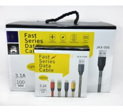 USB кабель JKX-006 3.1A FAST (1 м) (Упаковка 12 штук) Lightning