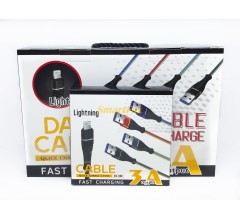 USB кабель JKX-008 3A (1 м) (упаковка 12 штук, цена за УПАКОВКУ) Lightning
