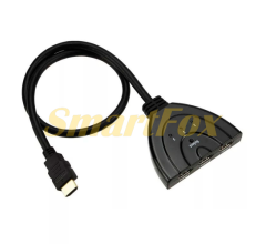 Розгалужувач HDMI(тато) на 3* HDMI(мама), 1080P, 0,8 м, Black