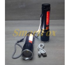 Ліхтар ручний BX-48 P12+COB+Zoom (micro USB) червоний сигнальний