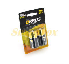 Батарейка щелочная Orbus C-R14, 2 штуки в блистере, цена за блистер