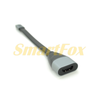 Конвертер Type-C (тато)/HDMI(мама), 18cm, плоский, Black-gray - Фото №1