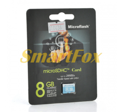 Карта памяти Microflash Micro SD cкорость передачи данных 28MB/s, class10, 8G