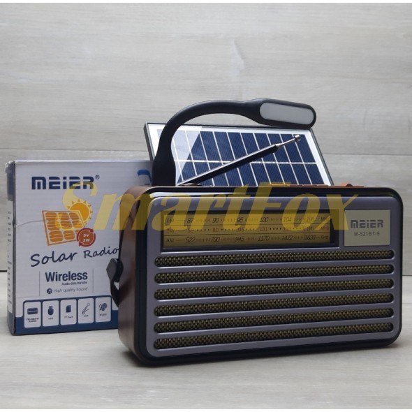Радиоприемник c USB Meier M-521BT-S (солнечная батарея)