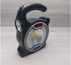 Фонарь ручной светильник ZJ-3199, COB, Solar, PowerBank, красный+синий аварийный свет