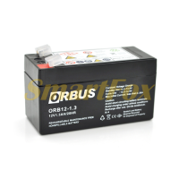 Аккумуляторная батарея ORBUS ORB1213 AGM 12V 1,3Ah  (98 х 44 х 53 (59)) 0.525 kg - Фото №1