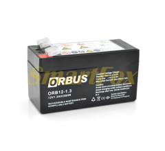 Аккумуляторная батарея ORBUS ORB1213 AGM 12V 1,3Ah  (98 х 44 х 53 (59)) 0.525 kg