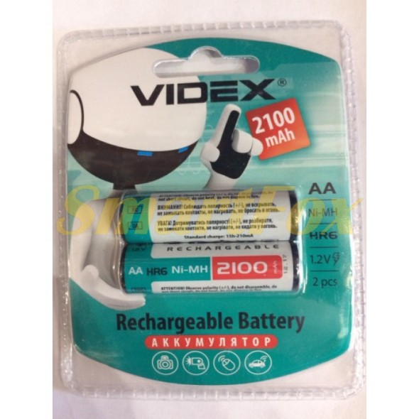 Акумулятор VIDEX Rechargeable R-6 2100mAh 1.2V (HR6, size AA, NiMN) (ціна за 1шт, продаж упаковкою 2 шт.)