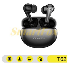 Навушники бездротові TWS Awei T62 Bluetooth v5.3