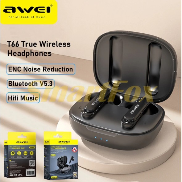 Навушники бездротові TWS Awei T66 ENC Bluetooth v5.3