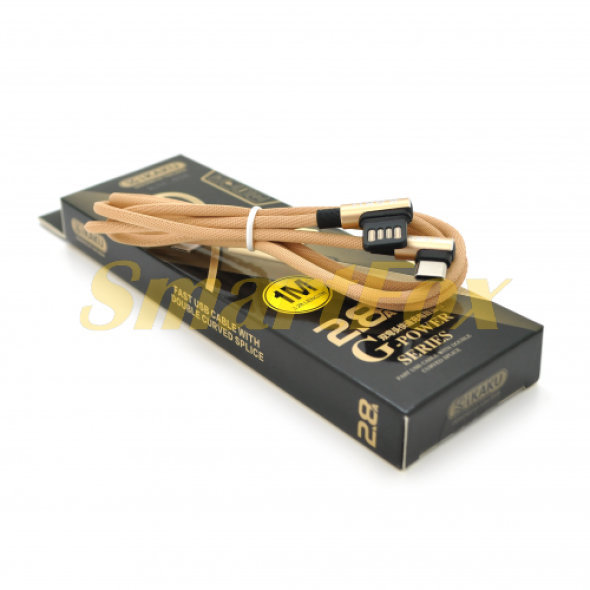 USB кабель iKAKU KSC-028 JINDIAN Type-C, Gold, длина 1м, 2.4A