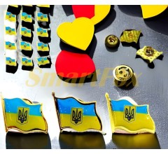Значок металлический &quot;Флаг Украины&quot; (продажа по 120шт, цена за единицу)