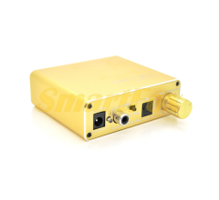 Активний конвертер VEGGIEG F102 з цифрового (SPDIF) в аналоговий (RCA) аудіо сигнал, регулювання звуку, Gold